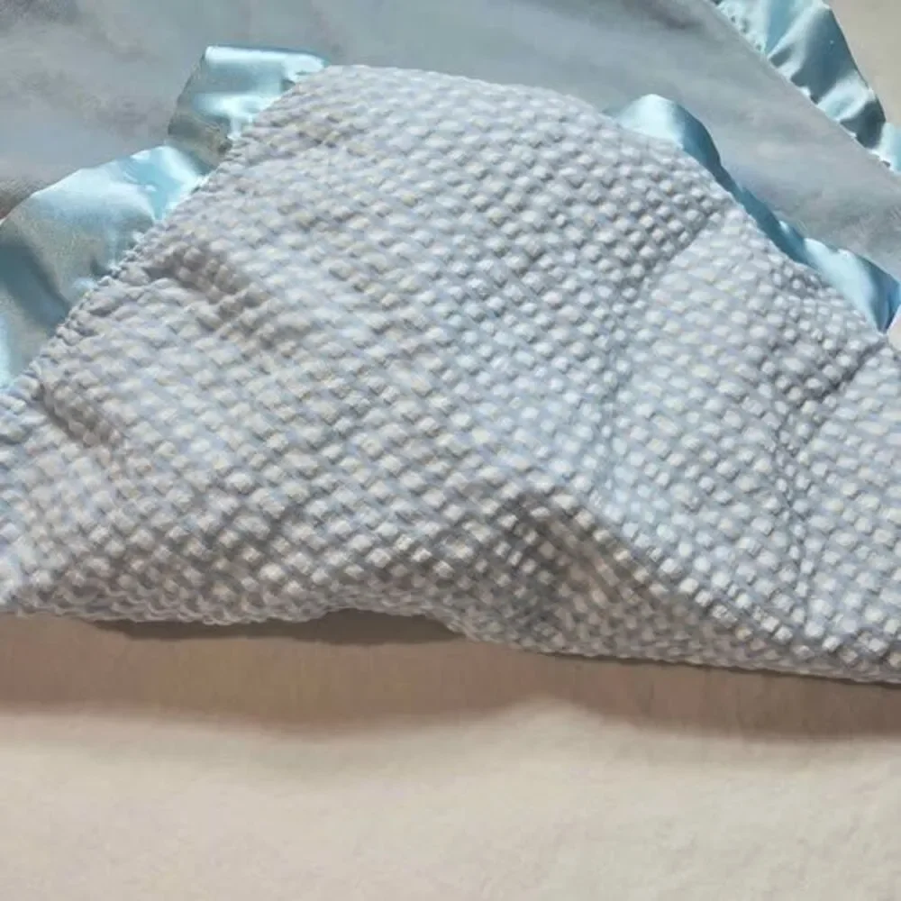 Blue bear lovey woobie security blanket 